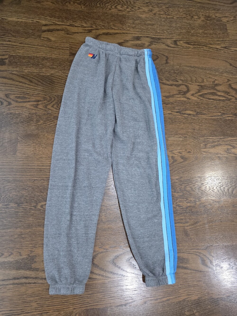 Aviator Nation Grey Track Pants with Blue Side Stripes Sz.XS